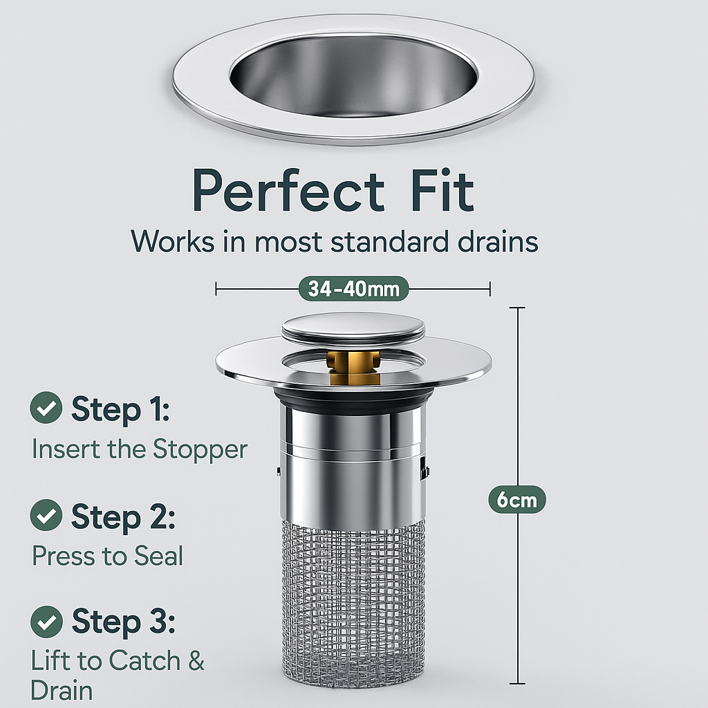 OrriDrain™ 2-in-1 Sink Stopper